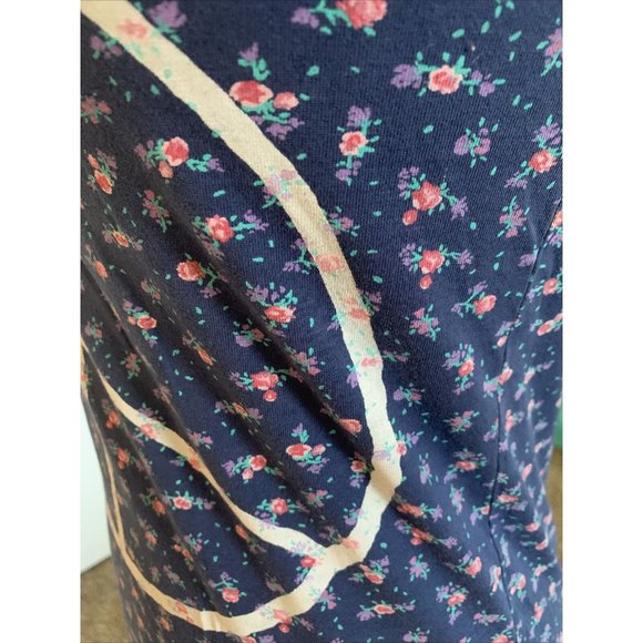 T Party Navy Floral Peace Sign Racerback Tank size S - Picture 5 of 9